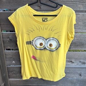 Universal Yellow Minions Face Graphic Kids Tee
